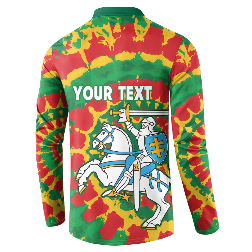 Lithuania Tie Dye Retro Basketball 1992 Personalized Button Sweatshirt