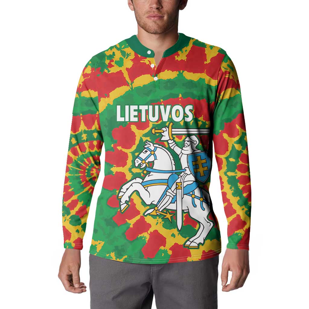Lithuania Tie Dye Retro Basketball 1992 Personalized Button Sweatshirt