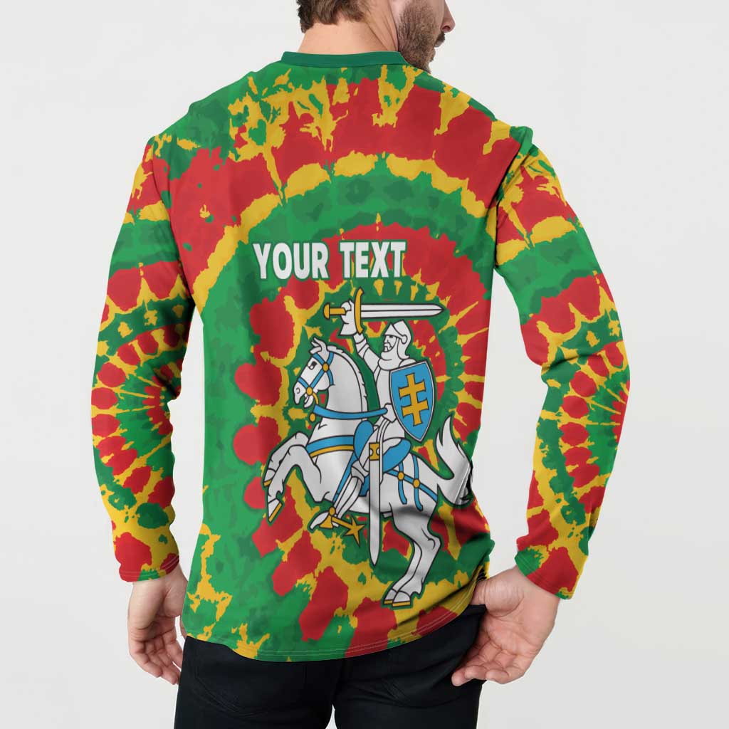 Lithuania Tie Dye Retro Basketball 1992 Personalized Button Sweatshirt