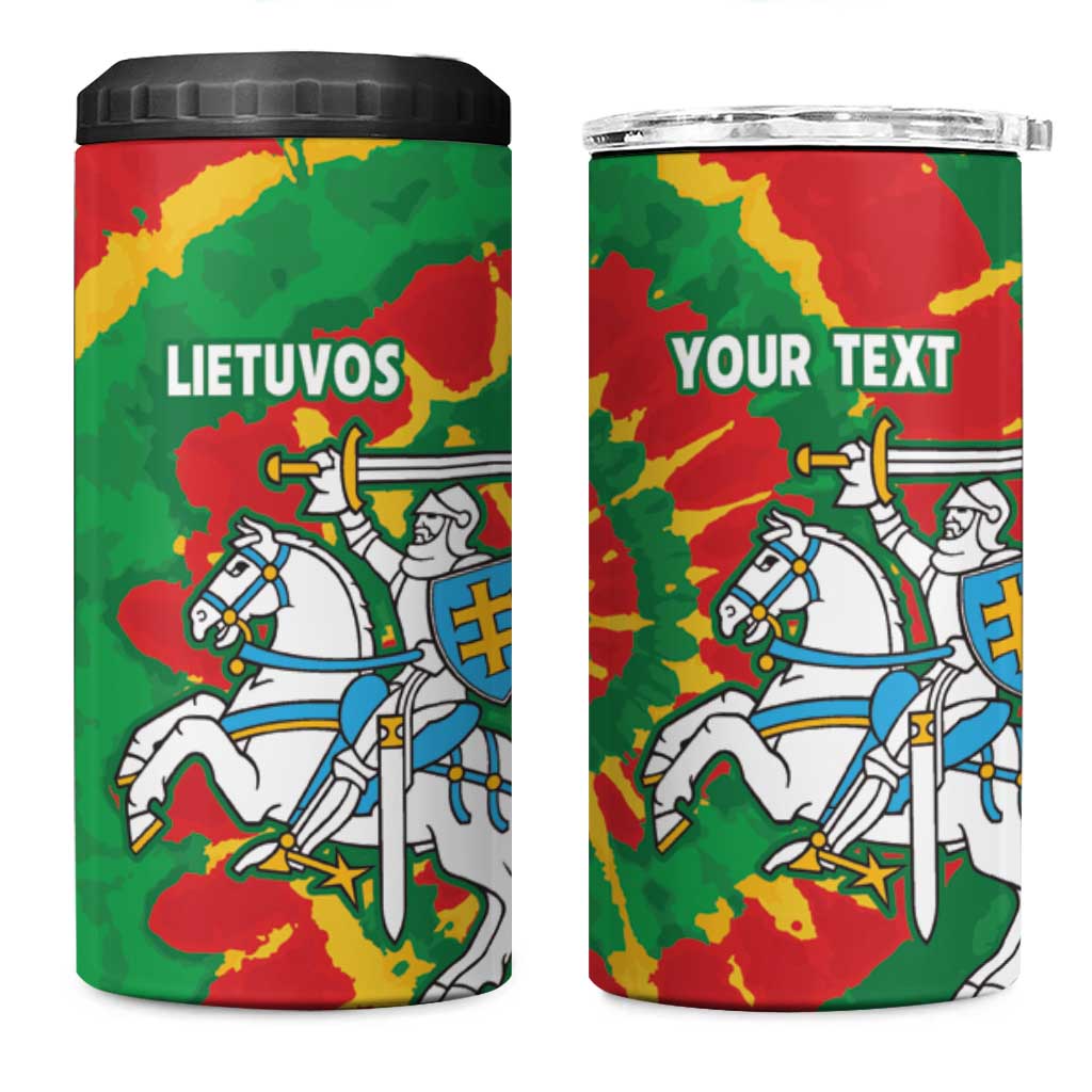 Lithuania Tie Dye Retro Basketball 1992 Personalized 4 in 1 Can Cooler Tumbler