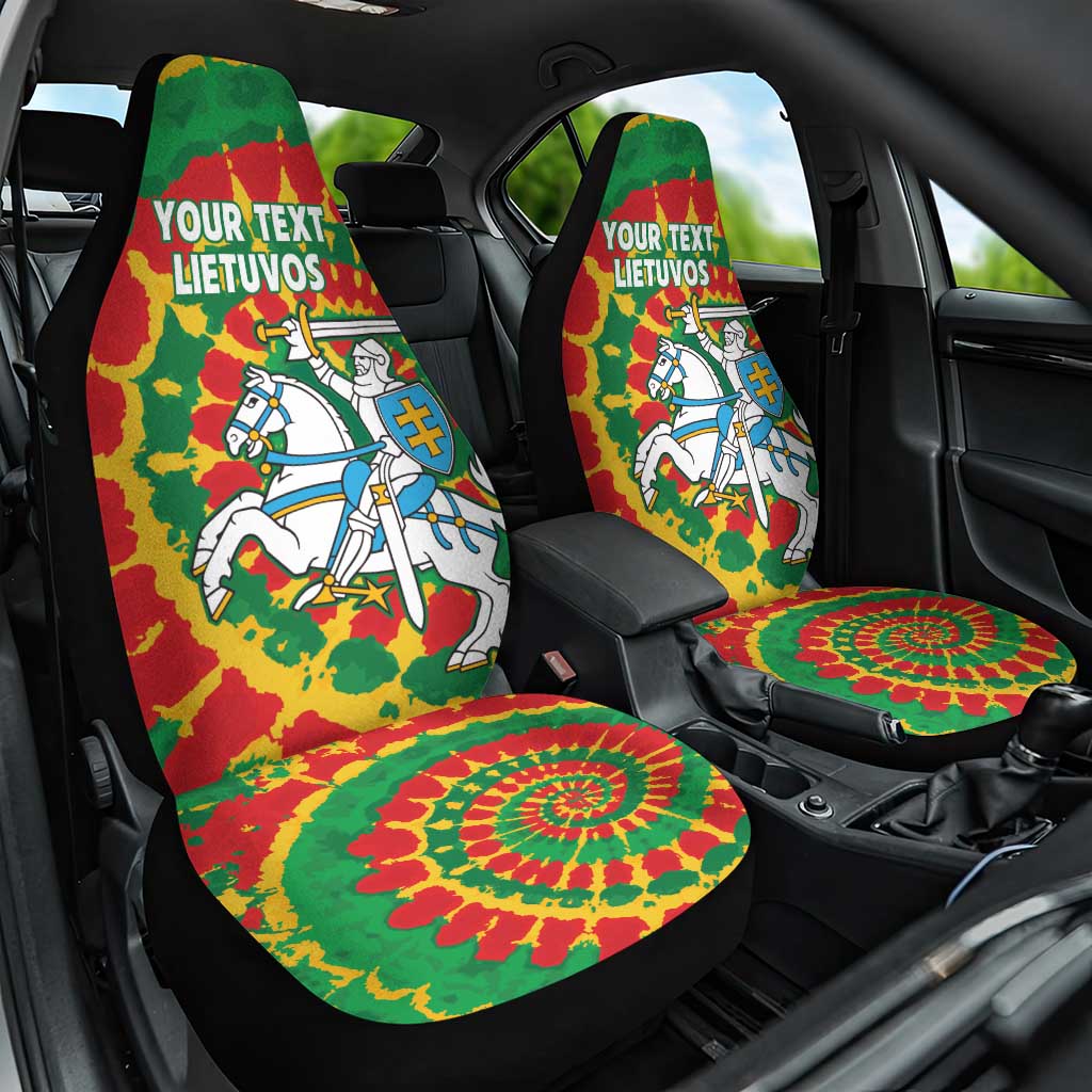 Lithuania Tie Dye Retro Basketball 1992 Personalized Car Seat Cover