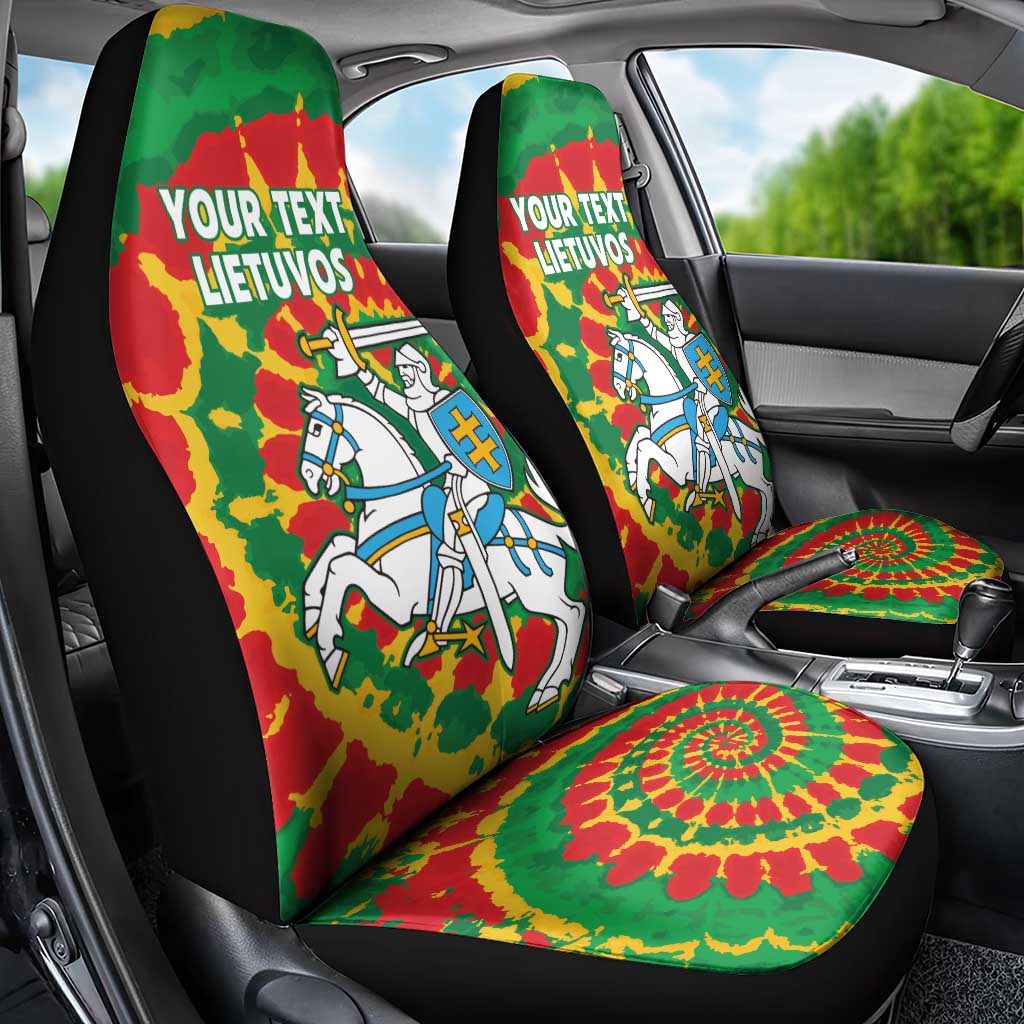 Lithuania Tie Dye Retro Basketball 1992 Personalized Car Seat Cover