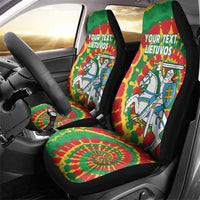 Lithuania Tie Dye Retro Basketball 1992 Personalized Car Seat Cover
