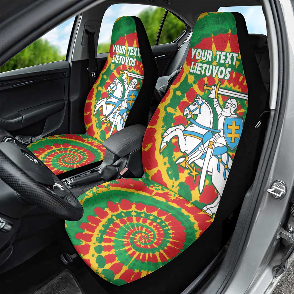 Lithuania Tie Dye Retro Basketball 1992 Personalized Car Seat Cover