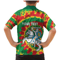 Lithuania Tie Dye Retro Basketball 1992 Personalized Family Matching Mermaid Dress and Hawaiian Shirt