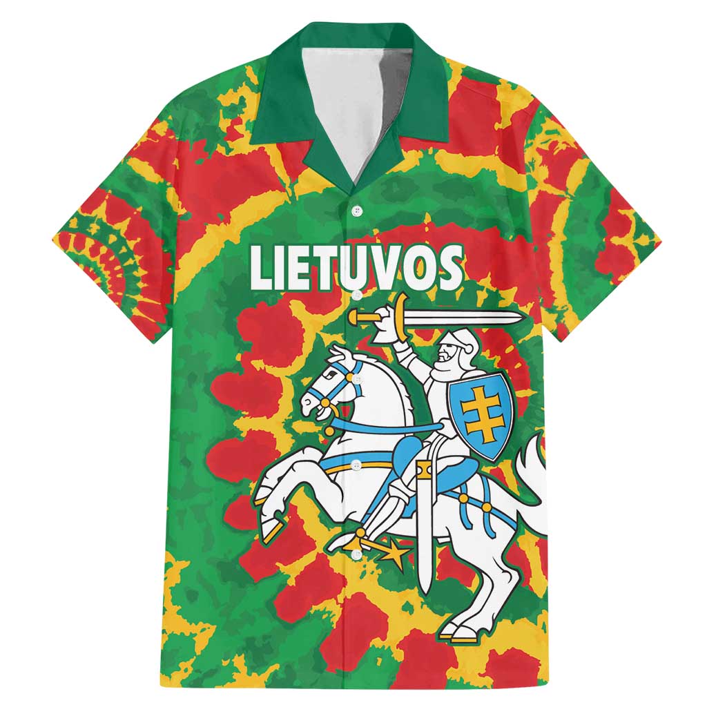 Lithuania Tie Dye Retro Basketball 1992 Personalized Family Matching Mermaid Dress and Hawaiian Shirt