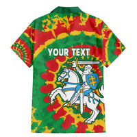Lithuania Tie Dye Retro Basketball 1992 Personalized Family Matching Mermaid Dress and Hawaiian Shirt