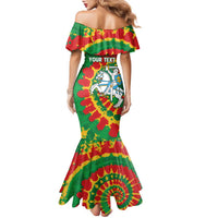 Lithuania Tie Dye Retro Basketball 1992 Personalized Family Matching Mermaid Dress and Hawaiian Shirt
