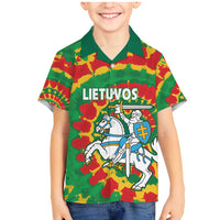 Lithuania Tie Dye Retro Basketball 1992 Personalized Family Matching Mermaid Dress and Hawaiian Shirt