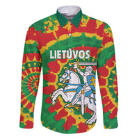 Lithuania Tie Dye Retro Basketball 1992 Personalized Family Matching Off The Shoulder Long Sleeve Dress and Hawaiian Shirt