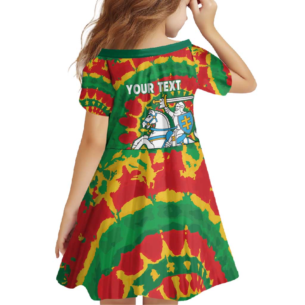Lithuania Tie Dye Retro Basketball 1992 Personalized Family Matching Off Shoulder Maxi Dress and Hawaiian Shirt
