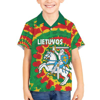 Lithuania Tie Dye Retro Basketball 1992 Personalized Family Matching Off Shoulder Maxi Dress and Hawaiian Shirt