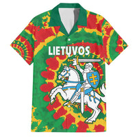 Lithuania Tie Dye Retro Basketball 1992 Personalized Family Matching Off Shoulder Short Dress and Hawaiian Shirt
