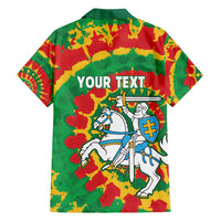 Lithuania Tie Dye Retro Basketball 1992 Personalized Family Matching Off Shoulder Short Dress and Hawaiian Shirt