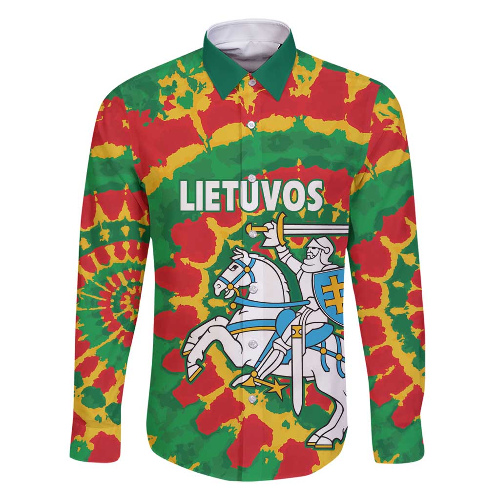 Lithuania Tie Dye Retro Basketball 1992 Personalized Family Matching Off Shoulder Short Dress and Hawaiian Shirt