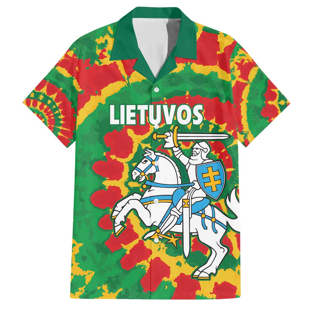 Lithuania Tie Dye Retro Basketball 1992 Personalized Family Matching Puletasi and Hawaiian Shirt