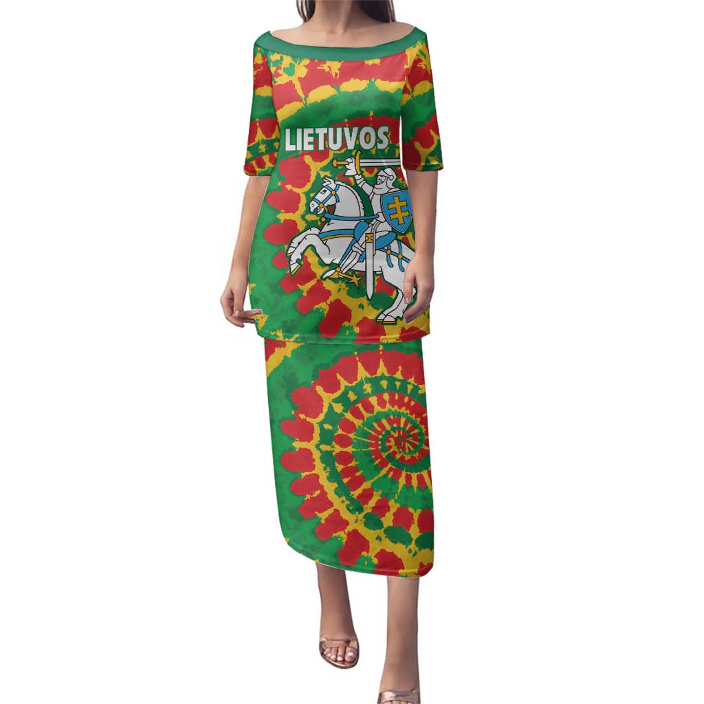 Lithuania Tie Dye Retro Basketball 1992 Personalized Family Matching Puletasi and Hawaiian Shirt