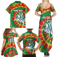 Lithuania Tie Dye Retro Basketball 1992 Personalized Family Matching Summer Maxi Dress and Hawaiian Shirt