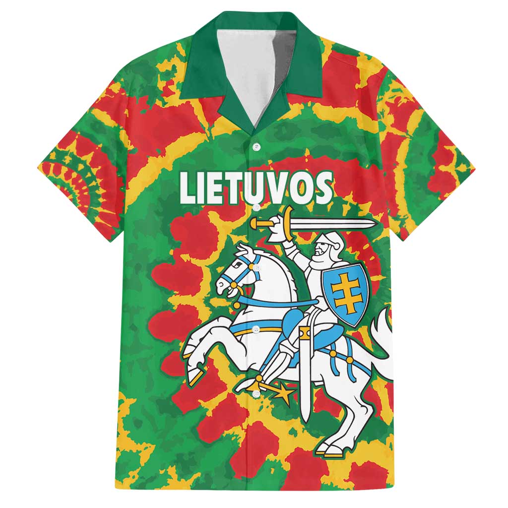 Lithuania Tie Dye Retro Basketball 1992 Personalized Family Matching Summer Maxi Dress and Hawaiian Shirt
