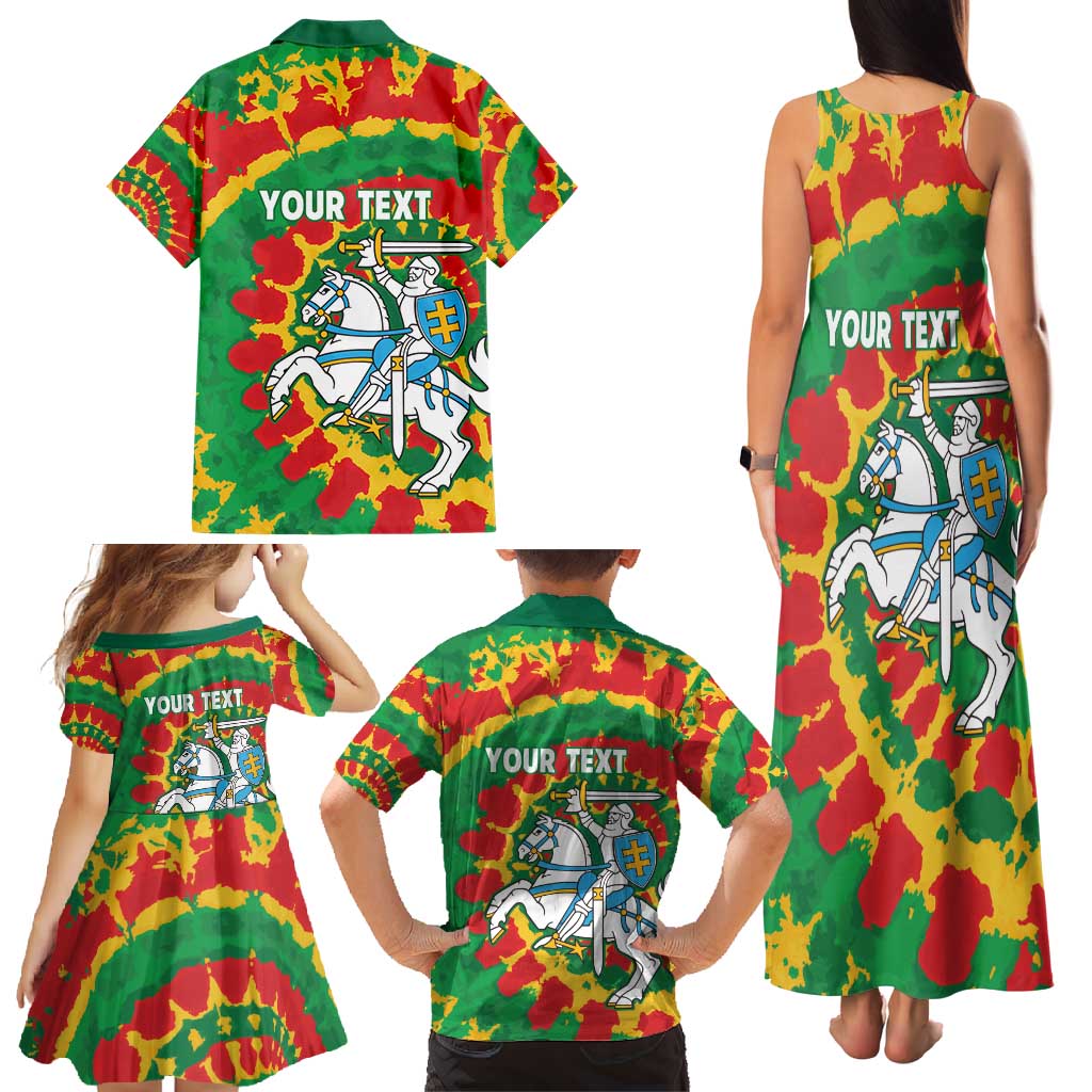 Lithuania Tie Dye Retro Basketball 1992 Personalized Family Matching Tank Maxi Dress and Hawaiian Shirt