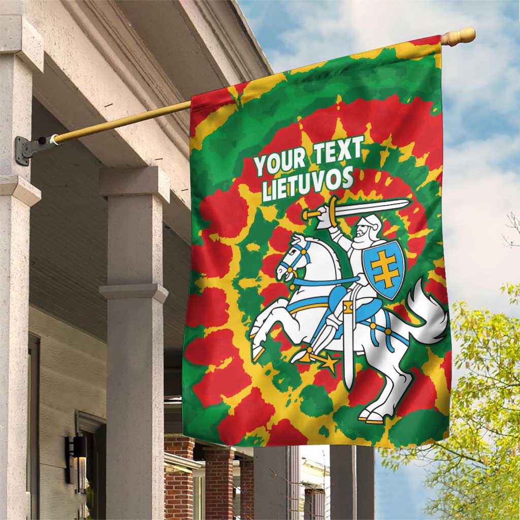Lithuania Tie Dye Retro Basketball 1992 Personalized Garden Flag