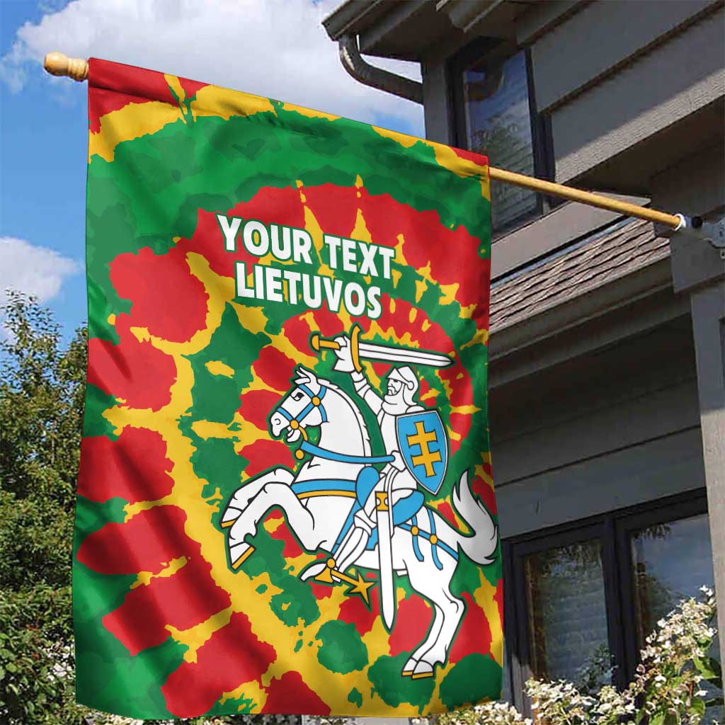 Lithuania Tie Dye Retro Basketball 1992 Personalized Garden Flag