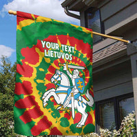 Lithuania Tie Dye Retro Basketball 1992 Personalized Garden Flag