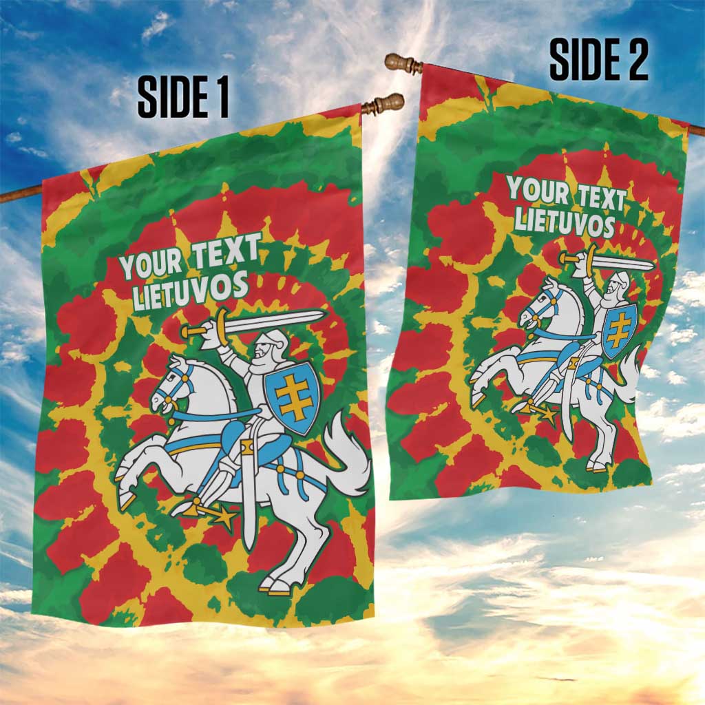 Lithuania Tie Dye Retro Basketball 1992 Personalized Garden Flag