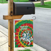 Lithuania Tie Dye Retro Basketball 1992 Personalized Garden Flag