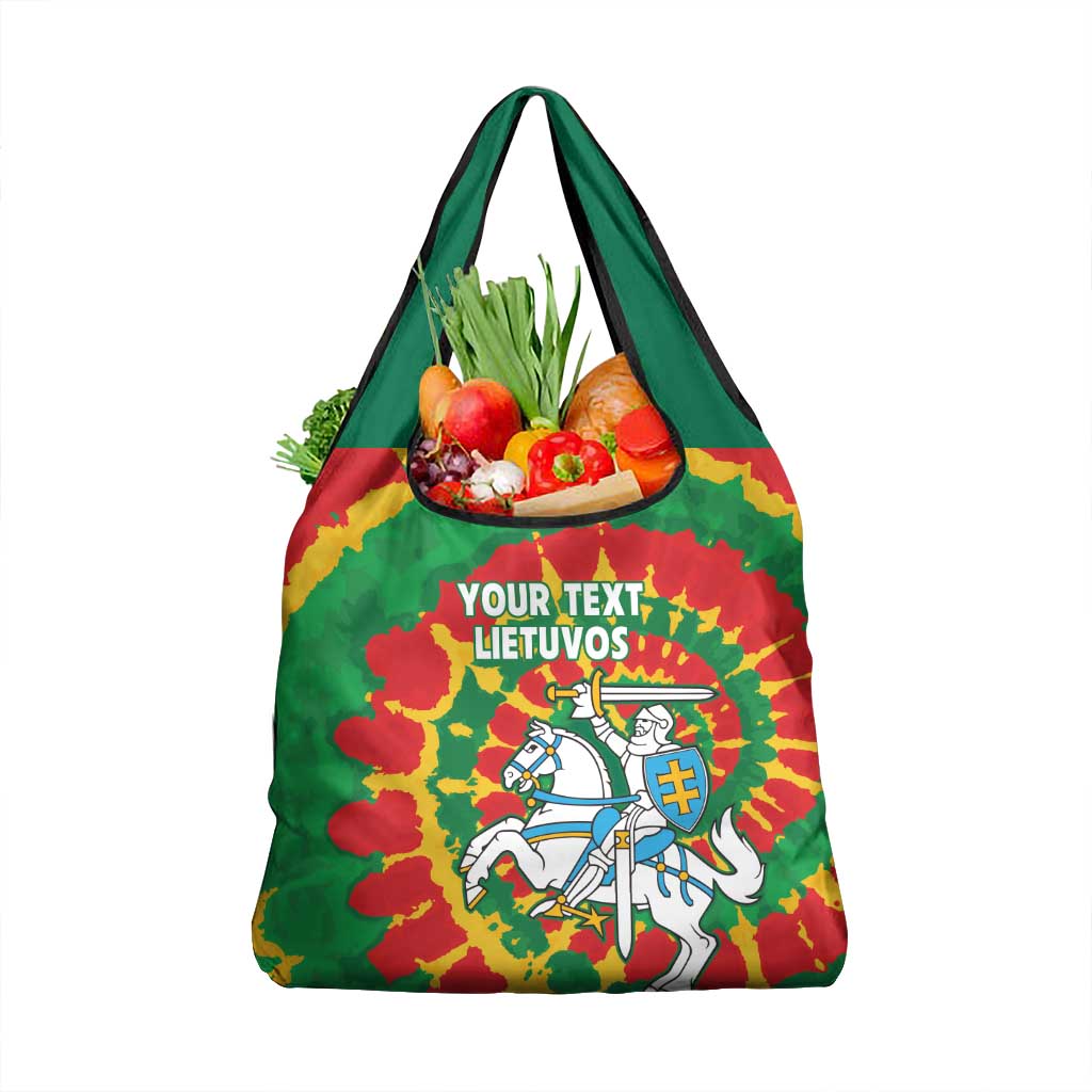 Lithuania Tie Dye Retro Basketball 1992 Personalized Grocery Bag