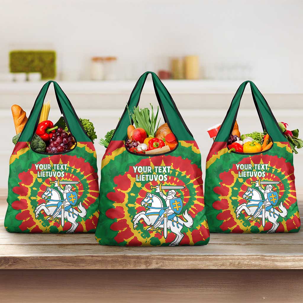 Lithuania Tie Dye Retro Basketball 1992 Personalized Grocery Bag