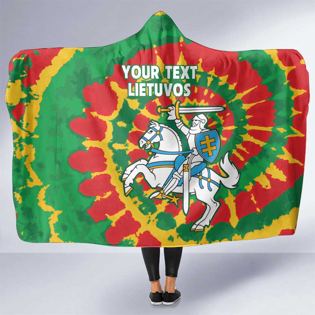 Lithuania Tie Dye Retro Basketball 1992 Personalized Hooded Blanket