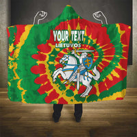 Lithuania Tie Dye Retro Basketball 1992 Personalized Hooded Blanket