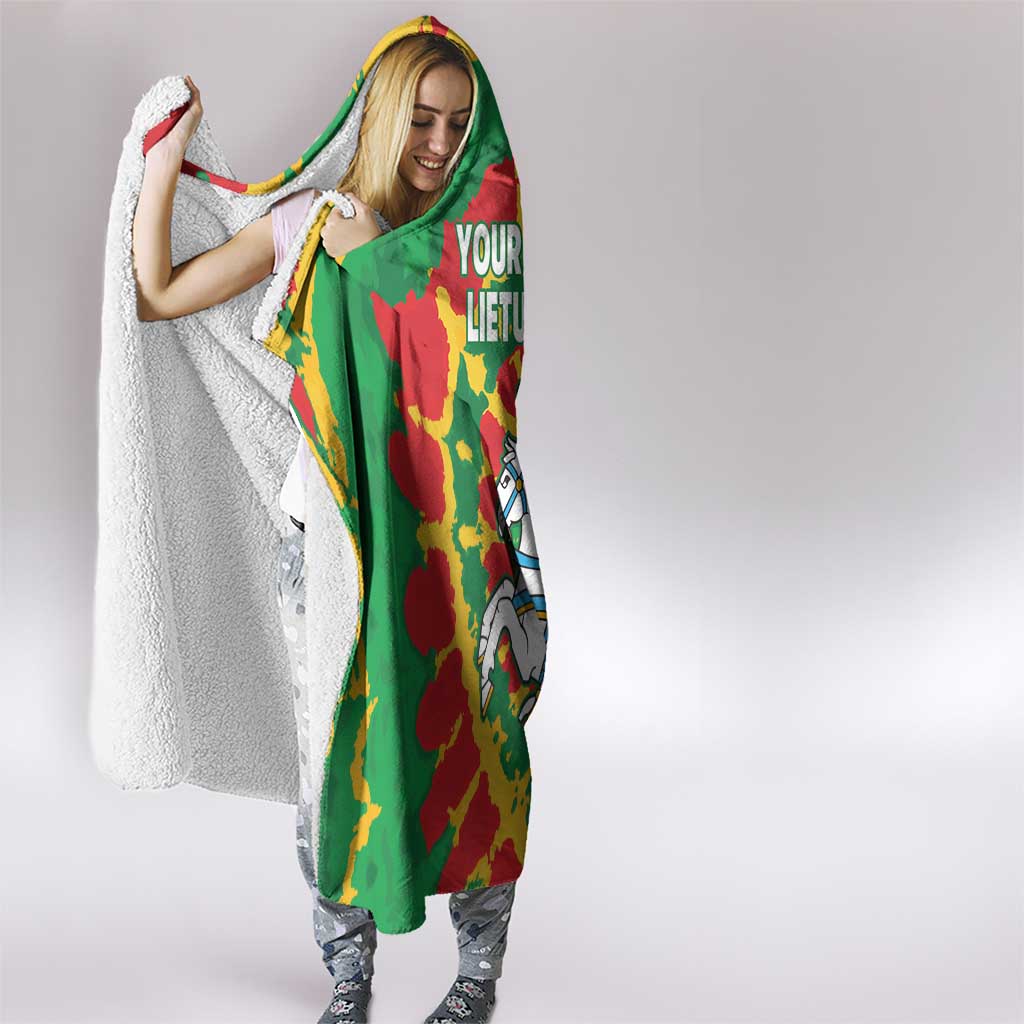 Lithuania Tie Dye Retro Basketball 1992 Personalized Hooded Blanket