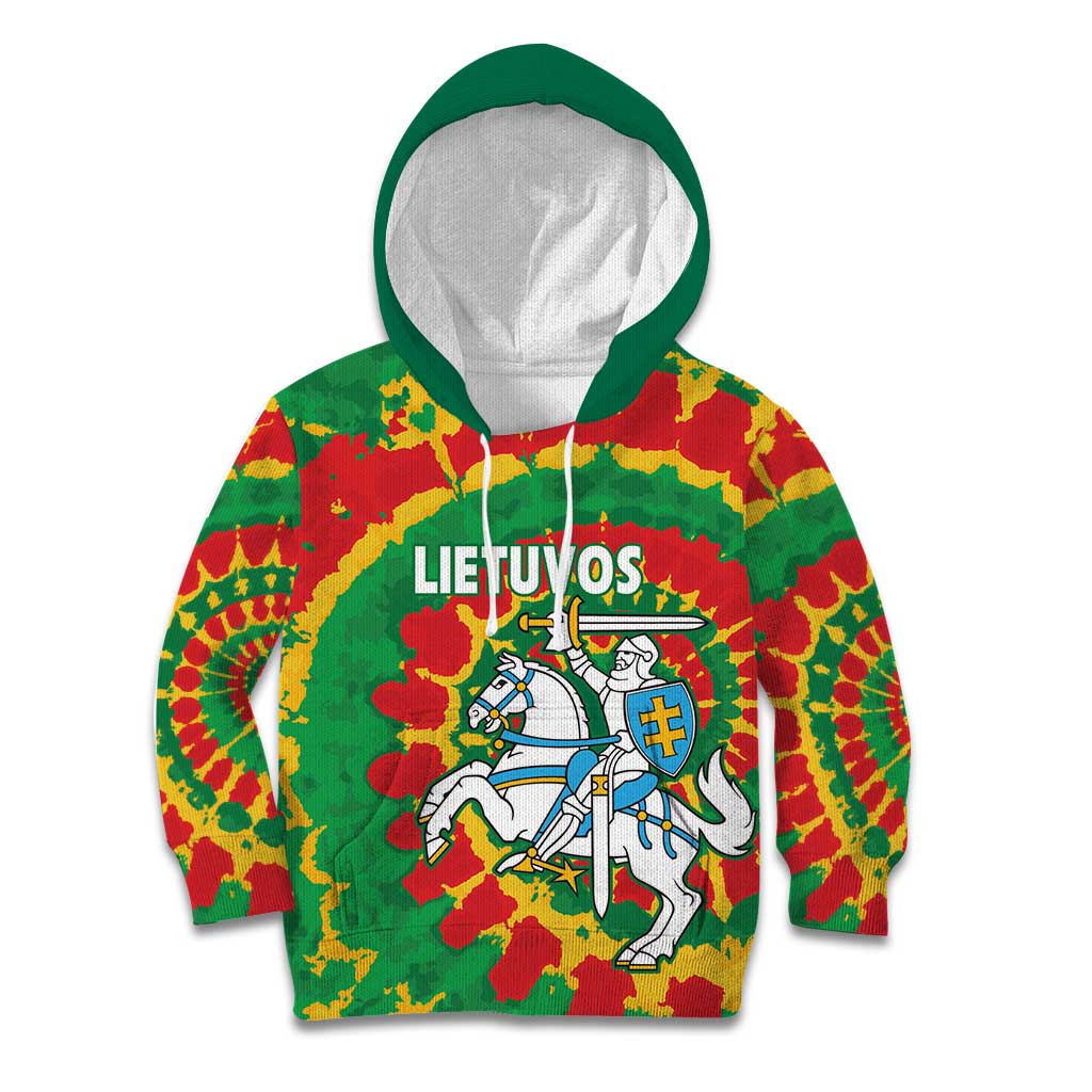 Lithuania Tie Dye Retro Basketball 1992 Personalized Kid Hoodie