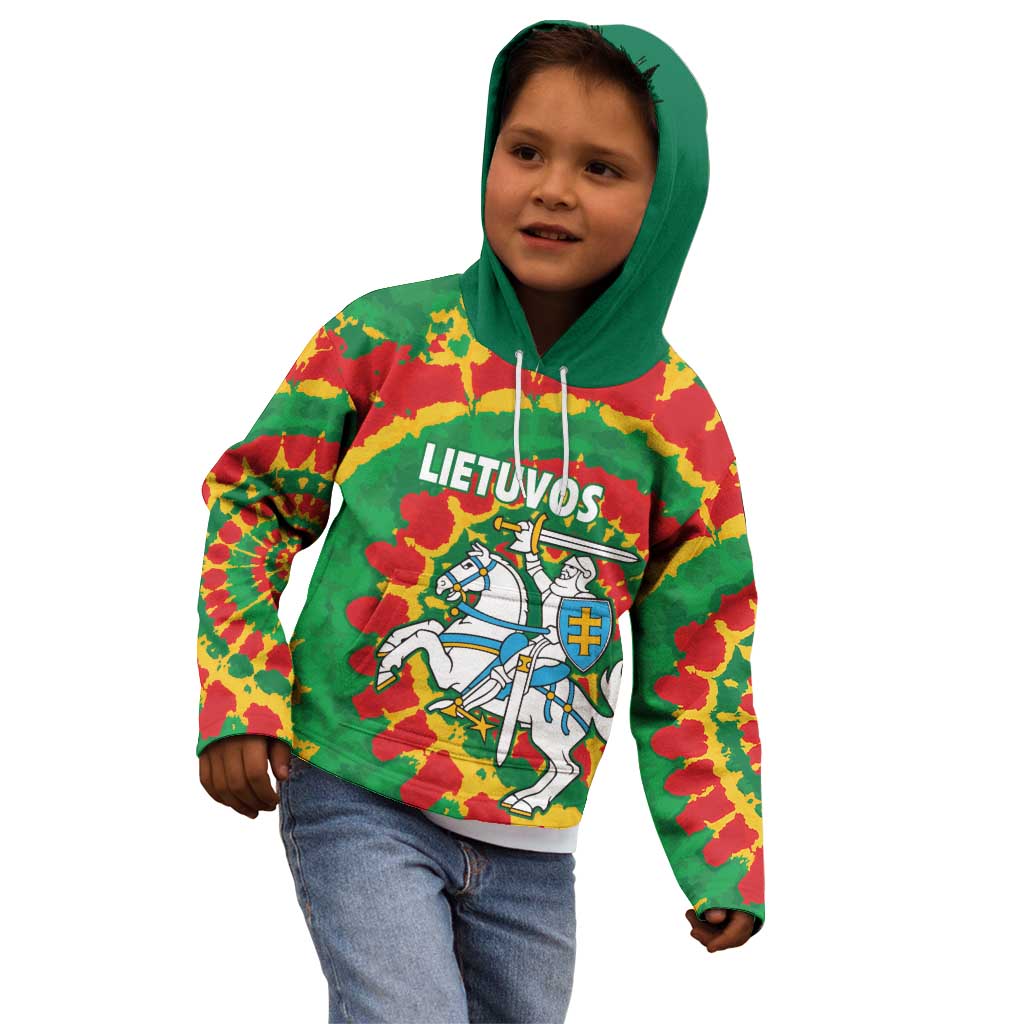 Lithuania Tie Dye Retro Basketball 1992 Personalized Kid Hoodie