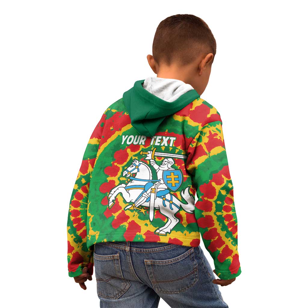 Lithuania Tie Dye Retro Basketball 1992 Personalized Kid Hoodie