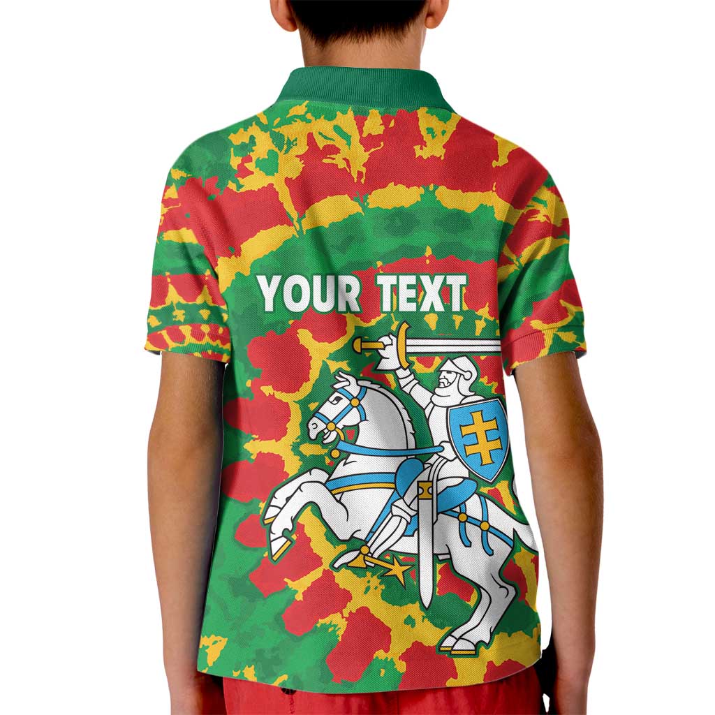 Lithuania Tie Dye Retro Basketball 1992 Personalized Kid Polo Shirt