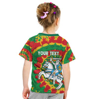 Lithuania Tie Dye Retro Basketball 1992 Personalized Kid T Shirt