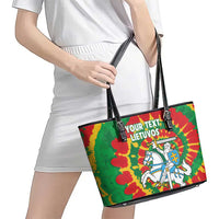 Lithuania Tie Dye Retro Basketball 1992 Personalized Leather Tote Bag