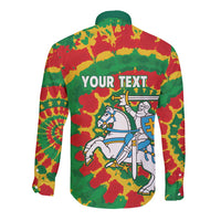 Lithuania Tie Dye Retro Basketball 1992 Personalized Long Sleeve Button Shirt