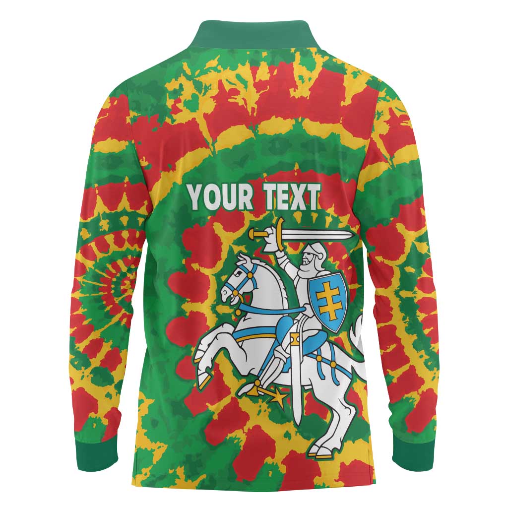 Lithuania Tie Dye Retro Basketball 1992 Personalized Long Sleeve Polo Shirt
