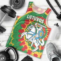 Lithuania Tie Dye Retro Basketball 1992 Personalized Men Tank Top