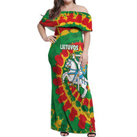 Lithuania Tie Dye Retro Basketball 1992 Personalized Off Shoulder Maxi Dress