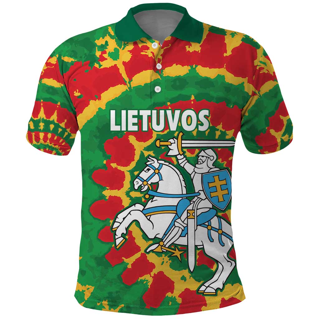 Lithuania Tie Dye Retro Basketball 1992 Personalized Polo Shirt