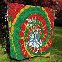 Lithuania Tie Dye Retro Basketball 1992 Personalized Quilt