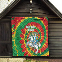 Lithuania Tie Dye Retro Basketball 1992 Personalized Quilt
