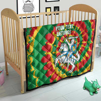 Lithuania Tie Dye Retro Basketball 1992 Personalized Quilt