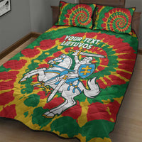 Lithuania Tie Dye Retro Basketball 1992 Personalized Quilt Bed Set