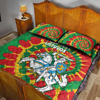 Lithuania Tie Dye Retro Basketball 1992 Personalized Quilt Bed Set